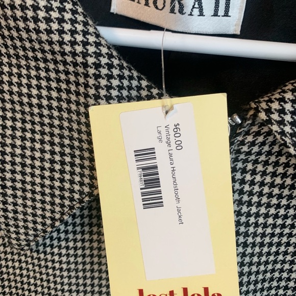 Vintage Houndstooth zip up  Jacket by Laura II - Picture 7 of 8